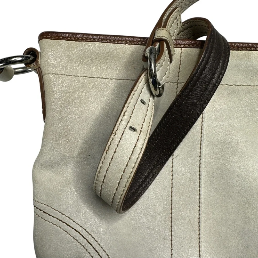 Coach Cream and Brown Crossbody Bag